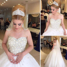 Fabulous Tulle Wedding Dresses with Luxury Rhinestone Illusion Beading, MW207