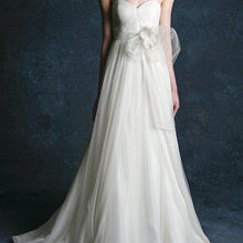Simple Light Ivory Chiffon A-line Sweetheart Bridal Gowns, Long Wedding Dress, MW168