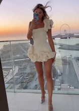 White Strapless Homecoming Dress With Ruffles