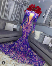 Purple Sexy Mermaid With Trailing Long Prom Evening Dress GJS464