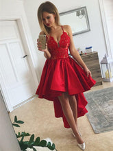 Lace Red Homecoming Dresses A-line High Neck Short Prom Dress Party Dress JK845|Annapromdress