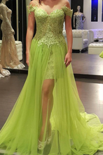 Arabic Emerald Green Tassel Mermaid Off the Shoulder Unique Evening Dress YSR552