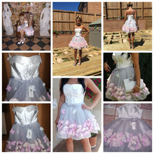 Strapless Flower Cute Homecoming Dress 2019 A Line Keen-Length Short Prom Dress YSR5513|Annapromdress