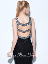 Black Prom Dresses V neck Floor-length Rhinestone Sexy Mermaid Prom Dress 270748