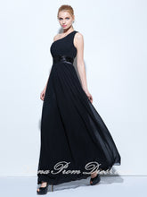 Cheap Prom Dresses A-line Floor-length Flowly Long Sexy Black Prom Dress 271494