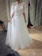 Open Back Wedding Dresses Butterfly Romantic Appliques Simple Bridal Gown JKW230|Annapromdress