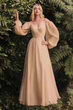 LONG SLEEVE CHIFFON LONG PROM EVENING DRESS GJS656