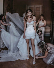 Off-the-Shoulder Appliques Mermaid Wedding Dress with Court Train,JKZ6113