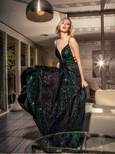 Sexy Deep V-neck Green Sequin Prom Dresses,Cheap Prom Dresses JKG013|Annapromdress