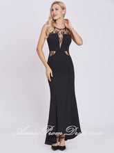 Mermaid Prom Dresses Trumpet Scoop Floor-length Long Black Sexy Cheap Prom Dress 399008