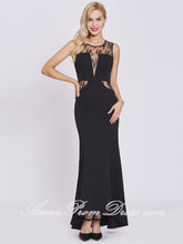 Mermaid Prom Dresses Trumpet Scoop Floor-length Long Black Sexy Cheap Prom Dress 399008