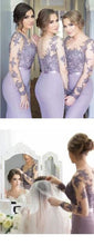 Bridesmaid Dresses Lilac Sexy Long Sleeve Long Bridesmaid Dresses #JKB006