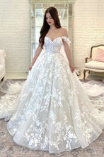 White Lace Long Ball Gown Dress Formal Dress GJS358