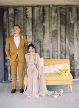 Sparkly Long Sleeve V-neck Wedding Dress Backless A Line Stunning Wedding Dress Bridal Gown YSQ1465
