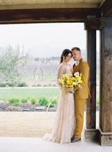 Sparkly Long Sleeve V-neck Wedding Dress Backless A Line Stunning Wedding Dress Bridal Gown YSQ1465