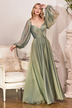 LONG SLEEVE CHIFFON LONG PROM EVENING DRESS GJS656