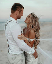 Sweetheart Sheath/Column Lace Appliques Beach Wedding Dress JKZ6307|Annapromdress