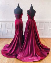V-neck Spaghetti Straps Satin Simple Prom Dress Long Homecoming Dress ZJK8302|Annapromdress