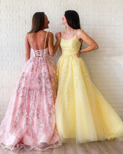 Modest Tulle Appliques A-line Long Lace Prom Dress JKS8620