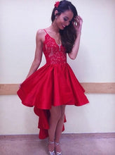 Lace Red Homecoming Dresses A-line High Neck Short Prom Dress Party Dress JK845|Annapromdress