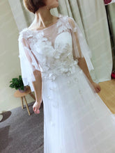 Open Back Wedding Dresses Butterfly Romantic Appliques Simple Bridal Gown JKW230|Annapromdress