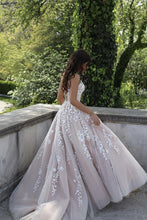 Pink Lace up Tulle Lace Long Princess Prom Dresses  Prom Gowns GJS113