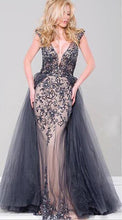 Chic V neck Prom Dress Sparkly Beading A-line Long Prom Dresses Evening Dress NA4009