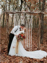 Long Sleeve V neck Lace Tulle Boho Wedding Gowns Rustic Bridal Dress AMY2550