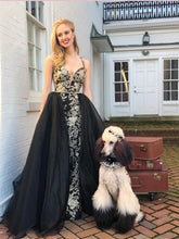 Gold and Black Long Prom Dresses With Applique Beautiful Evening Dress Celebrity Long Formal Gowns JKM3023|Annapromdress