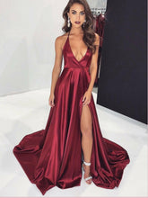 Burgundy Spaghetti Straps Long Prom Dress Simple Cheap Prom Dress Evening Gowns Formal Dresses JKM3018|Annapromdress