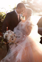 Open Back Romantic Wedding Dresses Bateau Neckline Long Sleeve Asymmetrical Romantic Wedding Dress Bridal Gowns AMY2957