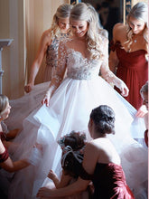 Open Back Romantic Wedding Dresses Bateau Neckline Long Sleeve Asymmetrical Bridal Gowns NAY013|Annapromdress