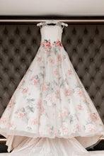 Chic A-line White Print Floral Prom Dresses Quinceanera Formal Dresses Wedding Gowns NAY015|Annapromdress