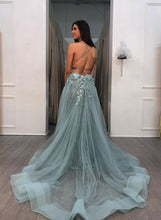 Trumpet/Mermaid Spaghetti Straps Long Prom Dress Open Back Elegant Formal Dress JKP401