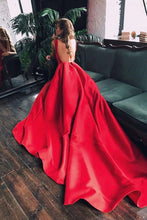 Sweep/Brush Train Prom Dresses A-line Red Simple Cheap Long Prom Dress/Evening Dress NA4002|Annapromdress