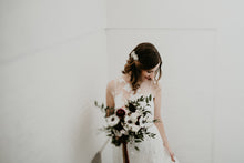 Gorgeous Lace Wedding Dress with Sleeves A-Line Illusion Neck Beach Wedding Dress AN2306