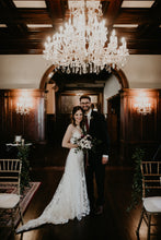 Gorgeous Lace Wedding Dress with Sleeves A-Line Illusion Neck Beach Wedding Dress AN2306|Annapromdress