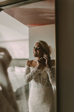 Shining Lace Off-the-Shoulder Long Sleeve Mermaid Wedding Dress for Women AN2310|Annapromdress