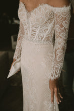 Shining Lace Off-the-Shoulder Long Sleeve Mermaid Wedding Dress for Women AN2310|Annapromdress