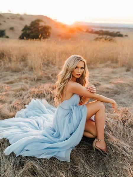 A Line Sky Blue Rustic Chiffon Deep V Neck Slit Prom Dresses Beach Dre Anna PromDress A Line Sky Blue Rustic Chiffon Deep V Neck Slit Prom Dresses Beach Dre Anna PromDress