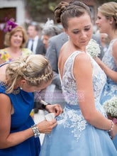 Bridesmaid Dresses Organza Blue Lilac Short Lace Bridesmaid Dresses #JKB012