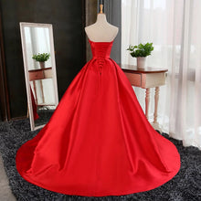 Cheap Red Prom Dress Ball Gown Sweep/Brush Train Strapless Prom Dress/Evening Dress JKS120