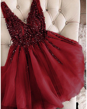 Burgundy Short homecoming dress prom Dresses Girls Junior Graduation Gown GJS596