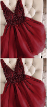 Burgundy Short homecoming dress prom Dresses Girls Junior Graduation Gown GJS596