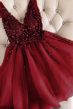 Burgundy Short homecoming dress prom Dresses Girls Junior Graduation Gown GJS596