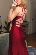 Burgundy Spaghetti Straps Mermaid Long Prom Evening Dress GJS601