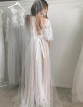Half Sleeve Wedding Dresses A-line Short Train Elegant Simple Romatic Lace Bridal Gown JKW255|Annapromdress