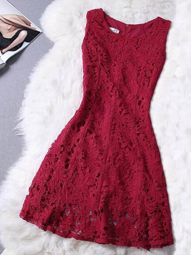 2017 Homecoming Dress Sexy Red Lace Short Prom Dress Party Dress JK017