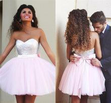 Chic Homecoming Dress Sweetheart Sequins Pink Short Prom Dress Party Dress JK024