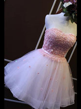 2017 Homecoming Dress Sexy Pink Strapless Short Prom Dress Party Dress JK026